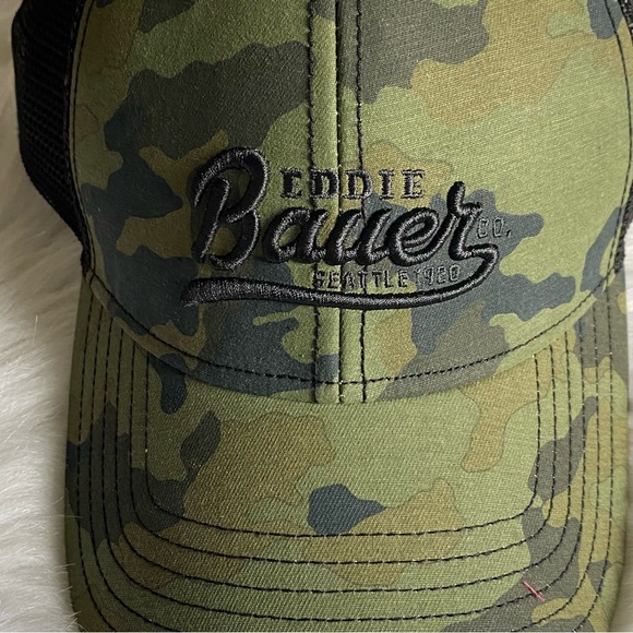 Eddie Bauer Camo Trucker‎ Hat Mens One Size Cap Snap Back - Picture 7 of 8